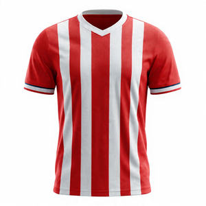 Camiseta de Fútbol con Rayas OEM, 100% Poliéster, Secado Rápido, Camiseta de Fútbol de Manga Corta, Camiseta Deportiva con Rayas - Product Image 1