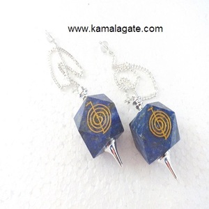 ลูกตุ้มดอว์ซิ่งหกเหลี่ยมแกะสลักจากไทเกอร์อาย งานฝีมือประดับอัญมณีสำหรับจักระ คริสตัลธรรมชาติสำหรับขาย - Product Image 2