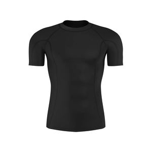 Chemise de compression athlétique homme coupe ajustée à manches courtes respirant équipement d'entraînement à séchage rapide - Product Image 1