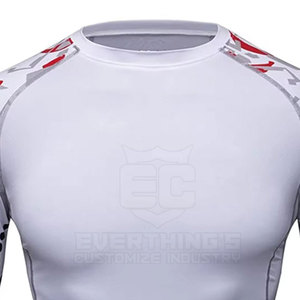 Camisas de compresión para hombre de alta calidad más vendidas, patrón sólido hecho a medida, 220 gramos, tela de poliéster 100%, peso de secado rápido - Product Image 5