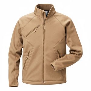 Chaqueta Softshell Texturizada para Hombre, Personalizable al por Mayor, Elástica, con Cremallera Completa, Resistente al Viento, Uniforme de Trabajo para Exteriores - Product Image 4