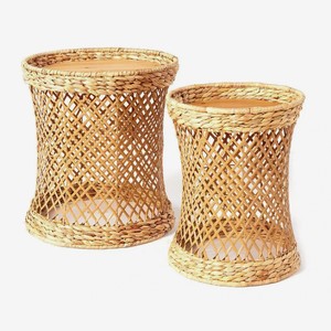 Table d'appoint en jacinthe d'eau artisanale pour les essentiels du salon, tables d'appoint en tissage durable - Product Image 1