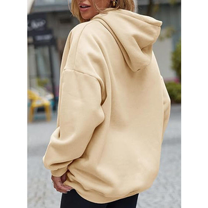 Sweat à capuche oversize pour femme, personnalisable avec logo imprimé, en molleton de coton/bambou, style streetwear décontracté et épais. - Product Image 3