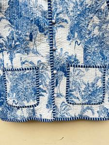 Gilet matelassé réversible en coton, imprimé indien, veste pour femme, veste sans manches, gilet léger fait à la main, cadeau pour elle - Product Image 4