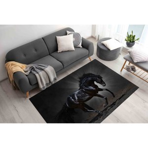 Alfombra Black Horse: Alfombra Antideslizante Impresa en 3D, Alfombra Delgada No Tejida - Product Image 4