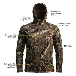 Vestes de chasse unisexes en softshell de haute qualité, respirantes, coupe-vent, imperméables, à col montant et fermeture éclair, personnalisables en gros - Product Image 4