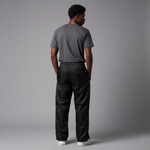 Pantalon de jogging coupe-vent en toile polyester/nylon respirant, antistatique, écologique, épais, avec cordon de serrage et broderie - Product Image 2