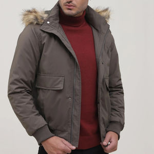 Chaqueta Casual Azul Marrón Personalizable de Fabricante Directo, ODM, Manga Larga, Estilo Urbano de Invierno, Ropa para la Nieve, Tela Vaquera - Product Image 1