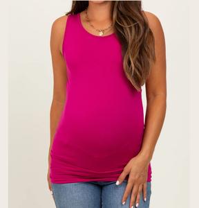 Premium Quality <b>Women's</b> Maternity T-<b>Shirts</b> Loose Summer Mother Breastfeeding Clothing <b>Sleeveless</b> Pink Color Pregnant Breathable - Product Image 1