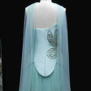 <span class=keywords><strong>Robe</strong></span> <span class=keywords><strong>de</strong></span> soirée élégante Jancember LSZ413 bleu <span class=keywords><strong>Tiffany</strong></span>, sans bretelles, coupe trapèze, en tulle, pour femmes - Product Image 6