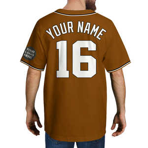 Nouveau maillot de baseball marron personnalisé pour hommes femmes modèle de jeunesse VR3 vêtements de sport respirants avec logo imprimé nom et numéro - Product Image 6