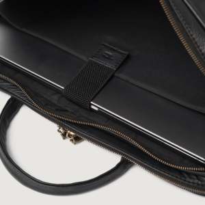 Genuine Leather Classic Large Zipper Business Handbag for Work and Office-Preston Black <b>Briefcase</b> - Product Image 4