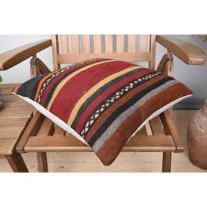 Almohada Kilim de lana marrón de 18x18 pulgadas, cojín estampado esponjoso de lujo, pluma tejida con estampado cuadrado Vintage para ropa de cama, Navidad - Product Image 4