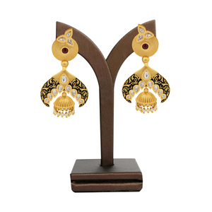 Elegante antiguo AD pendientes colgantes lujo boda Artificial latón Matel AD mate plateado personalizado moda suministro compañero - Product Image 1