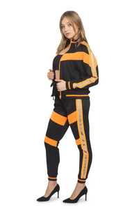 Survêtement décontracté pour femmes, tailles XL et plus, en molleton 100% coton écologique, respirant, coupe-vent, avec fermeture éclair sur le devant, style automne - Product Image 5