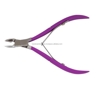Pinza para cutículas de hoja curva de acero inoxidable OEM/ODM con apertura de mandíbula ancha para manicura de dedos-Herramienta profesional para uñas (púrpura) - Product Image 3