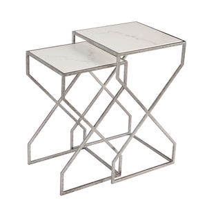 Luxury Istanbul <b>Nesting</b> <b>Table</b> with Quartzite Stone Top and Wrought Iron Base Factory Manufacturer Supplier - Product Image 5