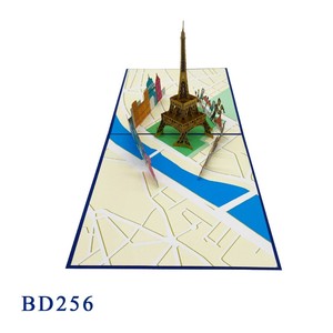 Tarjeta Pop-up de la Torre Eiffel, Superventas, Diseño Personalizado, Estilo Hecho a Mano, Manualidades de Papel, Regalo de Acción de Gracias - Product Image 3