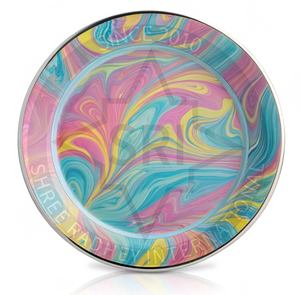 Plaque en acier inoxydable ronde trempée dans l'eau abstraite de qualité alimentaire pour une cuisine raffinée - Product Image 1