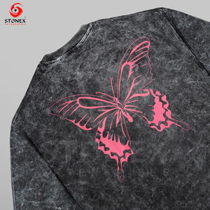 Fabricant de t-shirt surdimensionné vintage en coton lavé à l'acide pour hommes impression personnalisée - Product Image 3