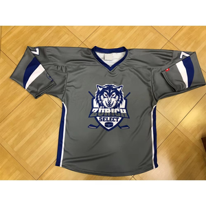 Maillot de hockey sur glace personnalisable 100% polyester brodé, surdimensionné, léger, à séchage rapide, vêtements de hockey sur glace pour hommes - Product Image 1