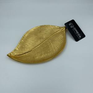 Plateau décoratif en forme de fleur en aluminium fini argent et or, qualité de luxe - Product Image 3