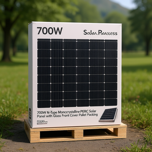 Panneau solaire monocristallin PERC de type N de 700 W avec couvercle avant en verre, emballage sur palette - Product Image 3