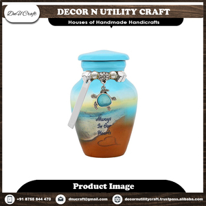 โกศสีน้ำเงินขอบเงิน ดีไซน์ปรับแต่งได้ ขนาดสำหรับผู้ใหญ่ - Product Image 6