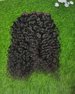 Extensiones de Cabello Humano Virgen del Sur de la India, Grado Remy, para Coser a Máquina, Doble Trama, Color Negro Natural, Recogido en Templo, 100g - Product Image 2