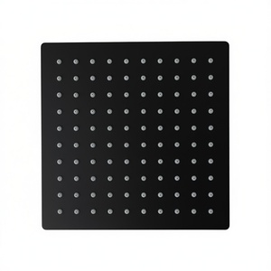 Soffione doccia quadrato con braccio doccia nero opaco per bagno e sanitari - Product Image 3