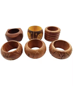 Servilletas de madera Anillo Servilleteros directos de fábrica Madera Nuevo diseño para mesa de bodas 2025 Venta al por mayor Anillo de tejido Decoración de fiesta - Product Image 4