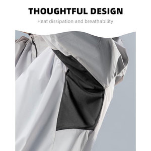 Chaqueta cortavientos Softshell para hombre personalizable, a prueba de viento, duradera, tiras reflectantes, OEM/ODM disponible - Product Image 4