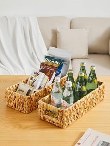 Cestas de almacenamiento de mimbre de Venta caliente para estantes, cesta de papel higiénico cesta de jacinto de agua de 3 secciones - Product Image 6