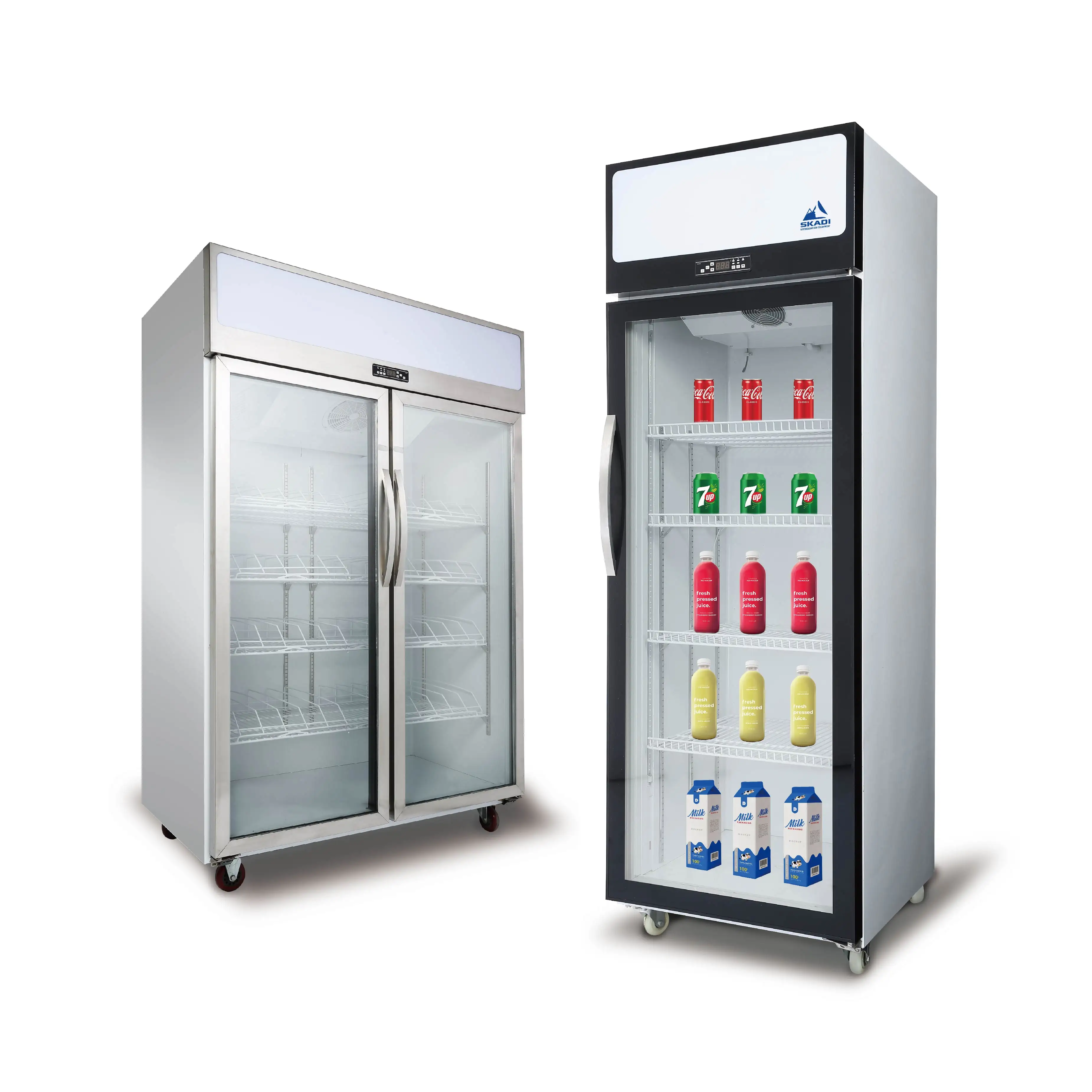 Beverage Cooler Commercial Refrigerator Upright Door Glass Refrigeration Equipment 1 Yearと2% Spare Parts 650X550X1920