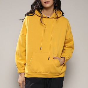 Sweat à capuche respirant et uni pour femmes, en coton doux de haute qualité, pour l'hiver, à manches longues et anti-boulochage, avec logo sur le devant - Product Image 2