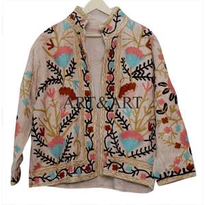 Veste en coton matelassée tricotée unisexe pour femmes, broderie artisanale d'hiver, vêtements décontractés personnalisables - Product Image 6