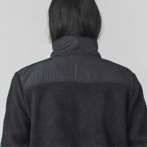 Veste en toile à fermeture éclair intégrale en sherpa polaire pour homme Col montant Coupe-vent respirant Vêtement d'extérieur vintage pour les aventures en plein air - Product Image 6