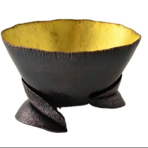 Bol rond en aluminium de qualité supérieure Vaisselle en métal de bonne conception Enduit noir Idéal pour servir des aliments Événements de mariage parfaits - Product Image 1