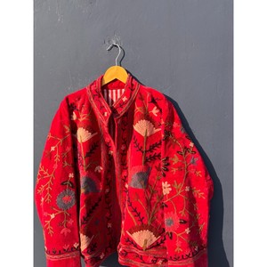 Veste en velours brodée de fleurs, unisexe, doublure en coton, manteau d'hiver, style bohème hippie, veste courte, veste décontractée pour femmes - Product Image 4
