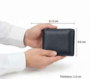 Portefeuille bifold en cuir de vache pour homme, design minimaliste, directement de l'usine - Product Image 5