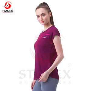 T-shirt femme en coton de qualité supérieure Muscle Slim Fitted Gym Fitness T-shirt avec impression personnalisée T-shirt homme pour femme - Product Image 6