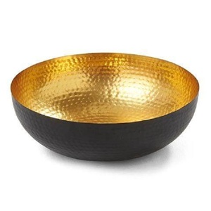 <b>White</b> and Gold Powder Coated Metal <b>Serving</b> <b>Bowl</b> - Product Image 3