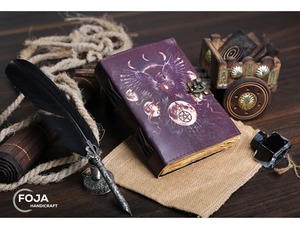 Cuaderno de cuero de diablo personalizado, diario impreso personalizado, cuaderno de bocetos impreso, diario de cuero Vintage para hombres y mujeres - Product Image 4