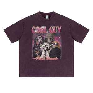 Ropa personalizada para hombre Camiseta suelta 100% algodón pesado 280 gramos tela peso Hip Hop estilo camiseta - Product Image 1