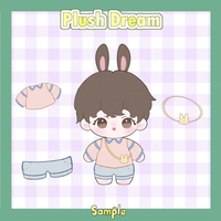 Peluche personnalisée avec oreilles de lapin, style Kawaii, avec plusieurs tenues adorables, vêtements amovibles, figurine mini Chibi