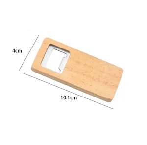 Ouvre-bouteille en bois naturel en gros, conception simple - Product Image 5