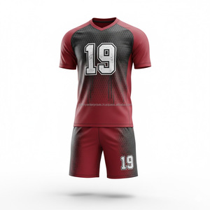 Maillot de football personnalisé 100 % polyester, sublimation, col en V, manches longues, anti-bactérien, à fines rayures, respirant - Product Image 6