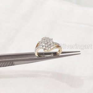 Anillo de Mujer con Circonita Cúbica Natural, Chapado en Oro Amarillo, Anillo Apilable Pequeño y Delicado, Joyería de Plata de Ley 925 - Product Image 2