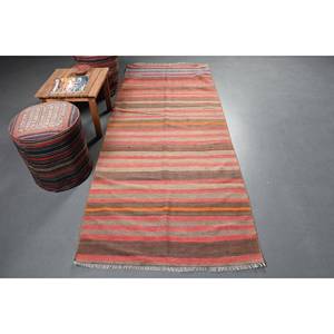 Tapis turc Vintage de Bohème Marron Orange Fait Main 3.4 X 8.2ft Grande Surface Patchwork Laine Latex Couloir Chambre Rectangle Tapis - Product Image 1