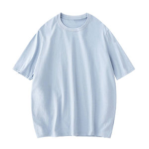 Logo personnalisé femmes O cou t-shirts contraste à manches courtes hauts coton fait couleur unie teint femmes O cou t-shirts - Product Image 2